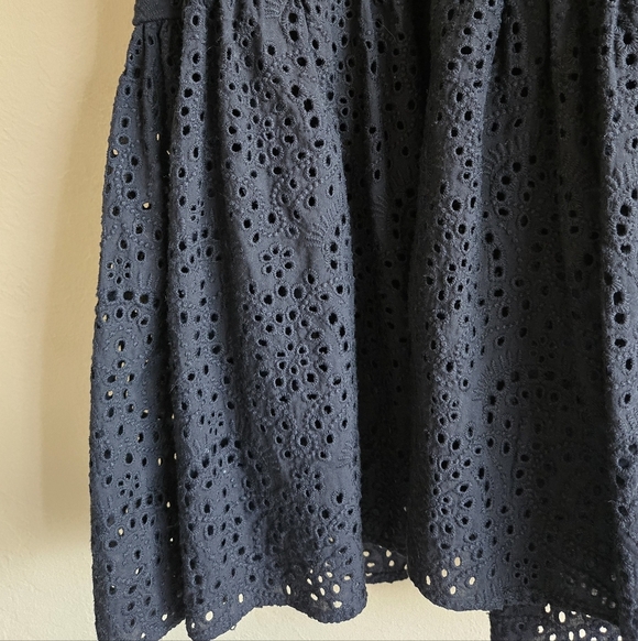 Robert Graham Savannah Black Flutter-Sleeve Eyelet Shift Dress Size Large - Picture 4 of 11